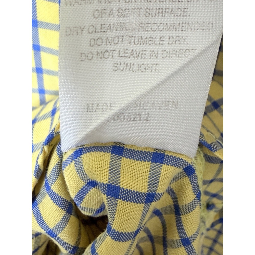 Vintage Ted Baker Shirt Specialist London Mens 4 Yellow Blue Check Button Up XL - Picture 12 of 16